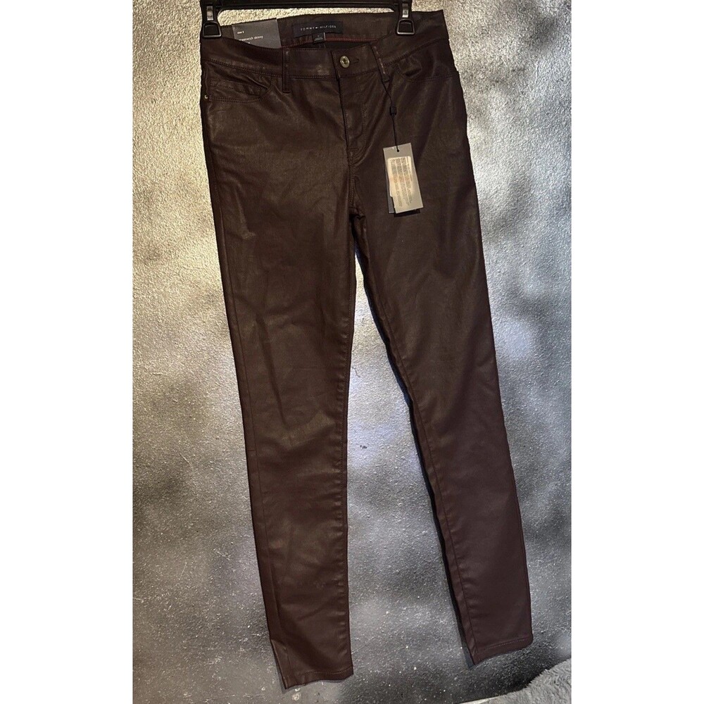 Tommy Hilfiger Greenwich Mid rise Skinny Deep Burgundy Pants Women’s 2 NWT